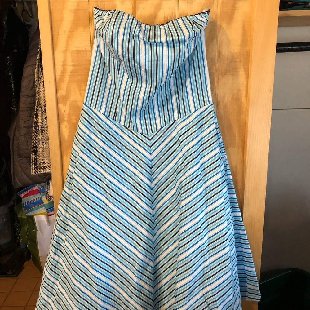 Stripped Halter Dress